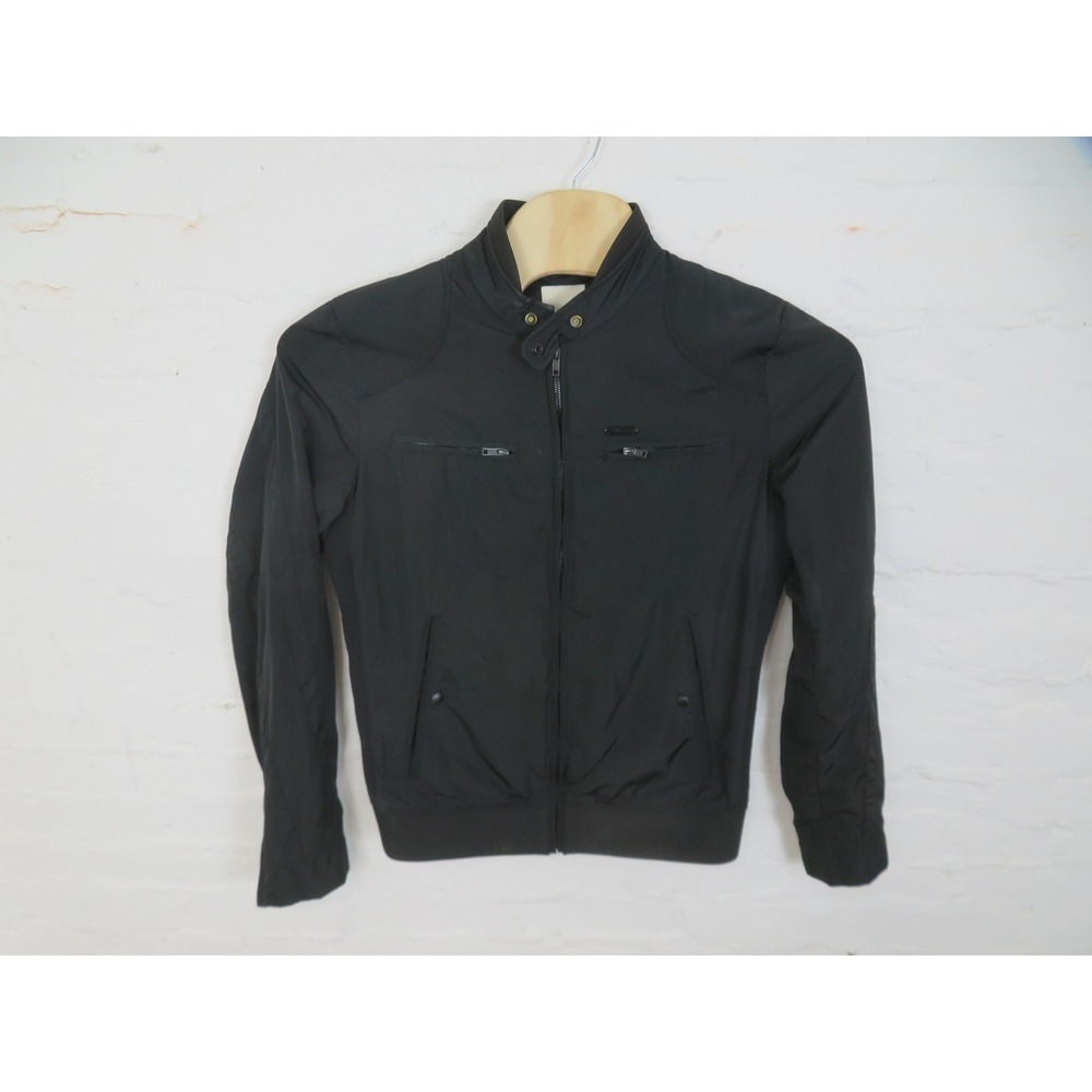 Diesel Moto Jeffir Jacket Mens Large Black Slim Fit Full Zip Motorcycle Racer